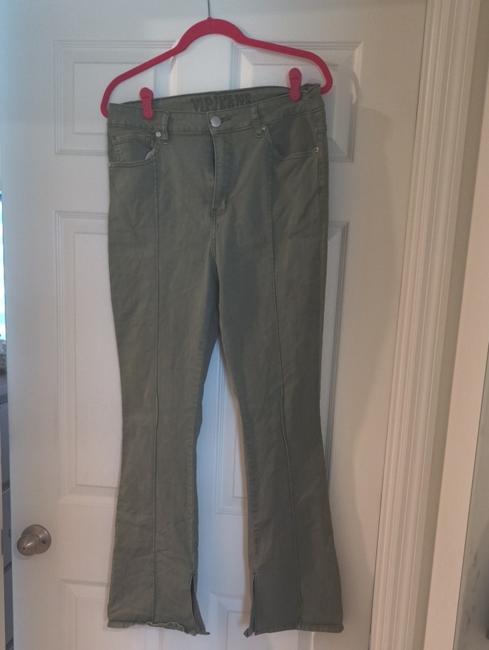 VIP Olive Green Wide Leg Jeans